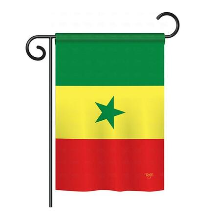 GARDENCONTROL 13 x 18.5 in. Senegal Nationality Vertical Double Sided Garden Flag Set with Banner Pole GA4127030